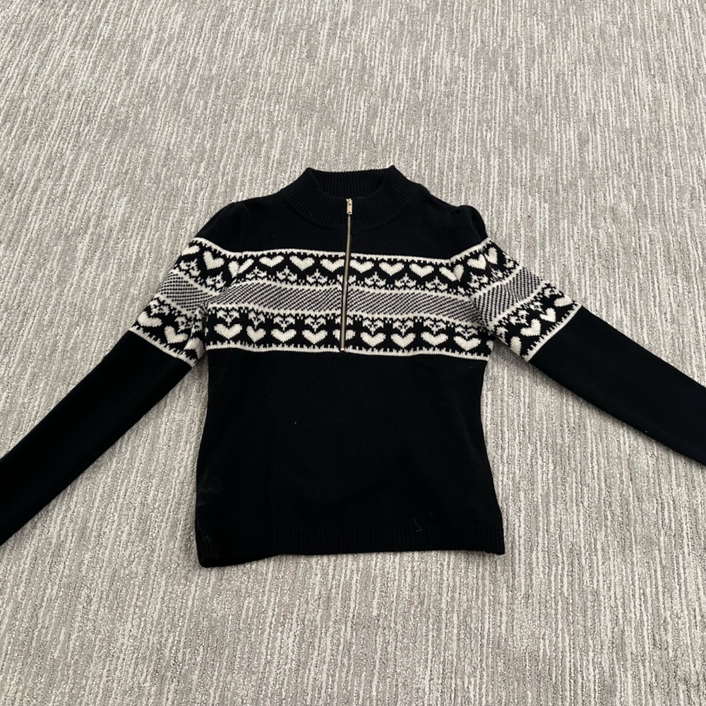 Generation Love Fair Isle Heart Quarter Zip